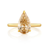 Natural 2.49ct Pear Shaped Champagne Diamond Engagement Ring