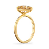 Natural 2.49ct Pear Shaped Champagne Diamond Engagement Ring Profile