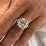 Natural 5.03ct Cushion Cut & Epaulette Diamond Ring