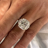 Natural 5.03ct Cushion Cut & Epaulette Diamond Ring