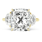 Natural 5.03ct Cushion Cut & Epaulette Diamond Ring