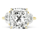 Natural 5.03ct Cushion Cut & Epaulette Diamond Ring