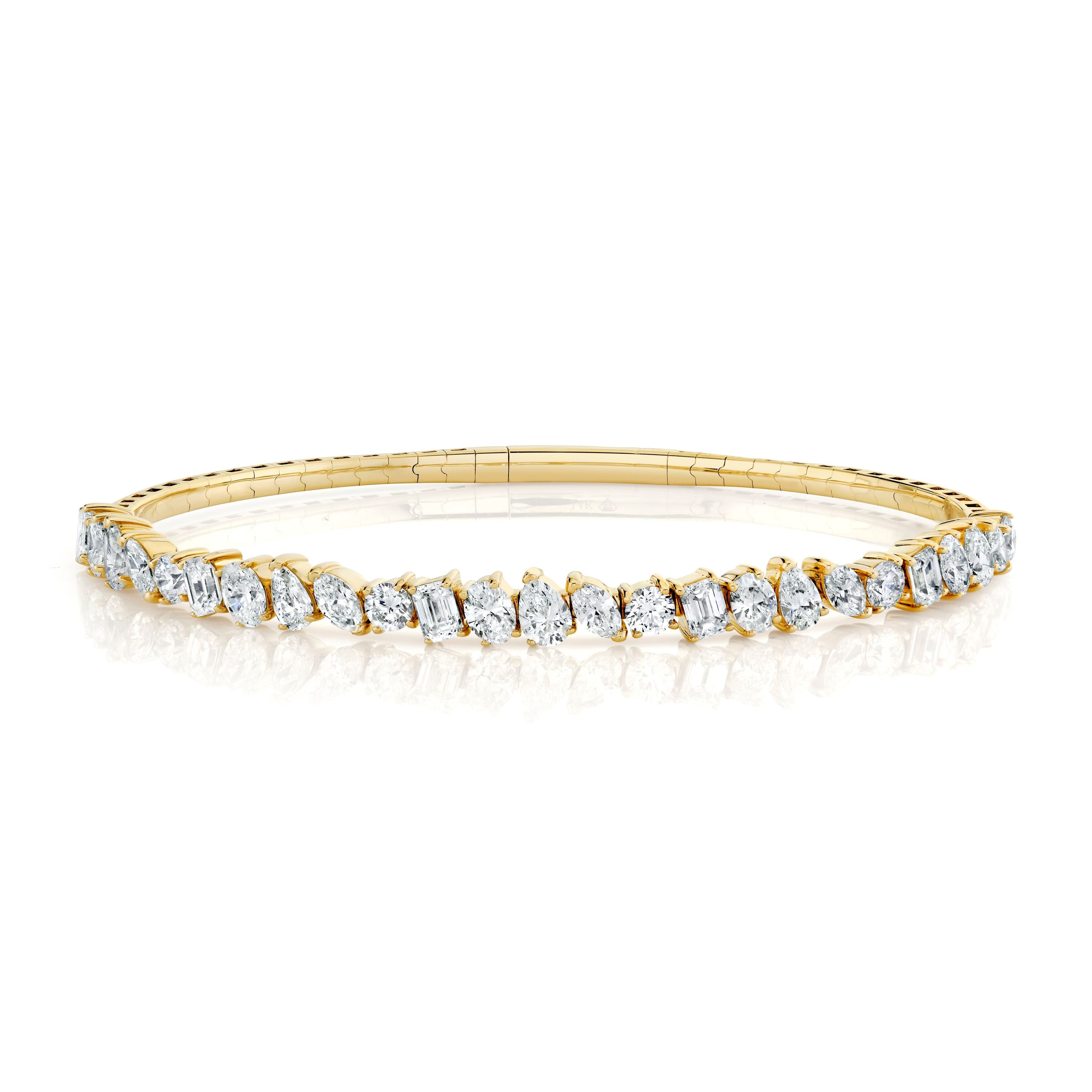 Natural Mixed Shape Diamond Bangle
