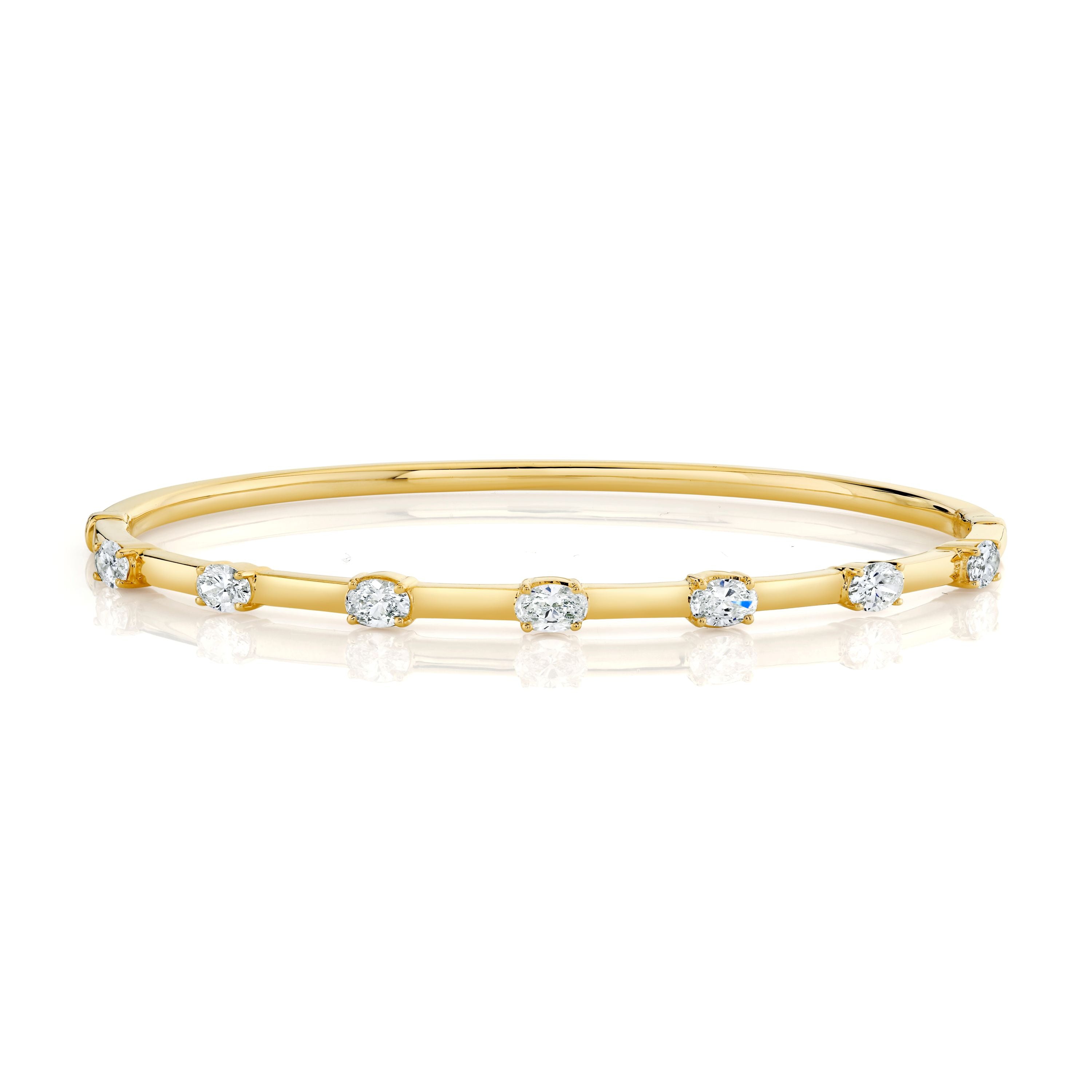 Natural Oval Diamond Bangle