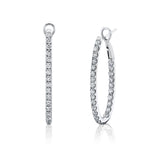 Oval Silhouette Diamond Hoops