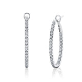 Oval Silhouette Diamond Hoops