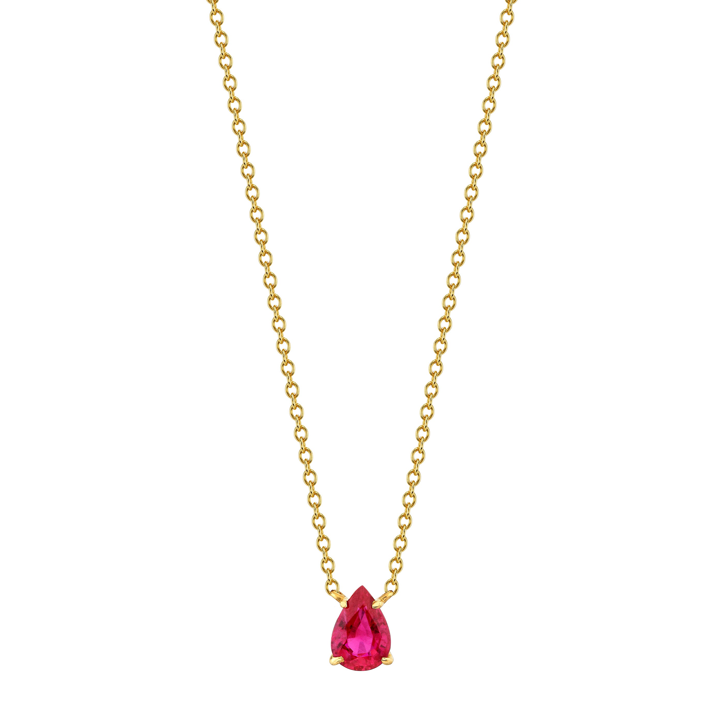 Pear-Shaped Ruby Pendant