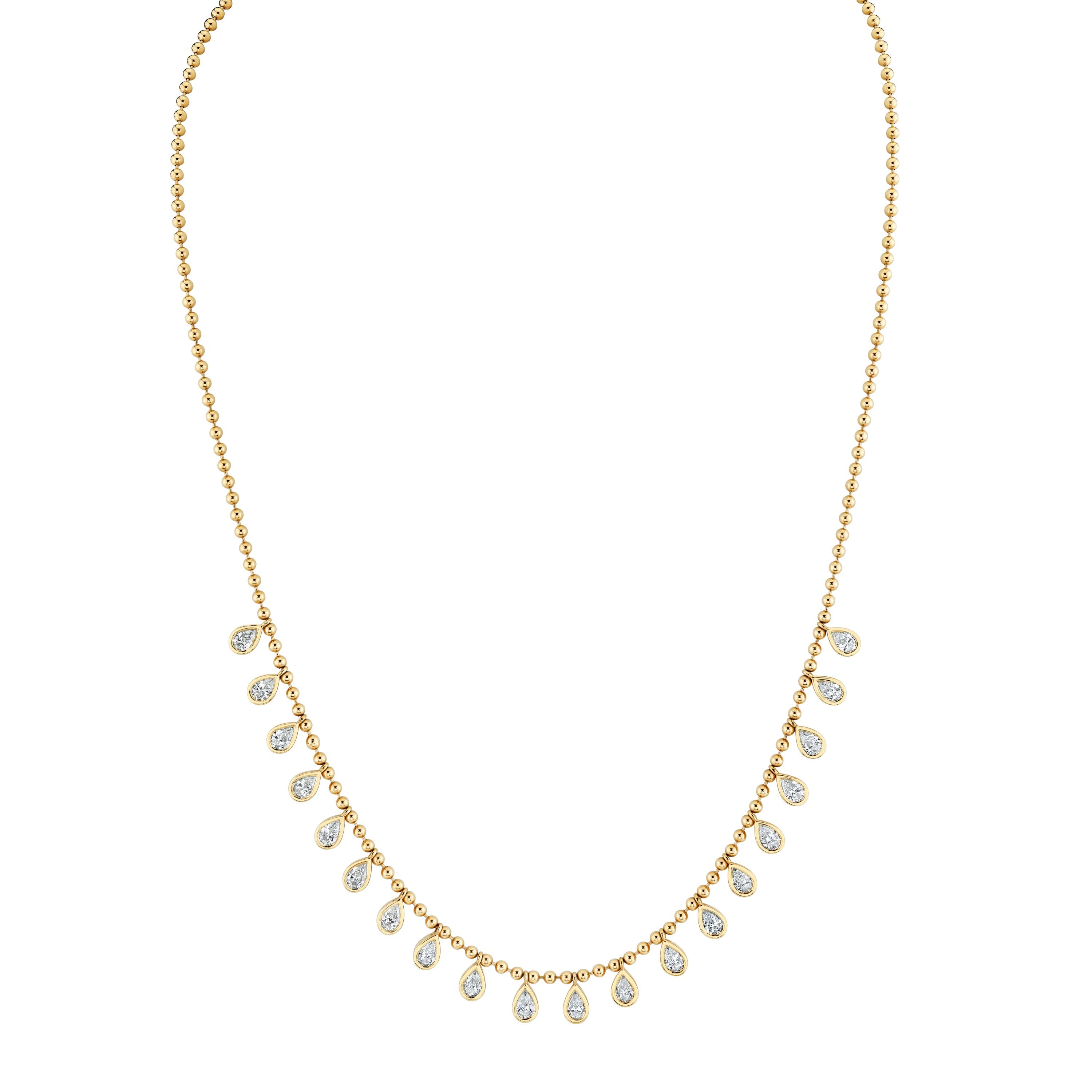 Pear Shaped Diamond Fringe Necklace