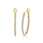 Petite Oval Silhouette Diamond Hoops