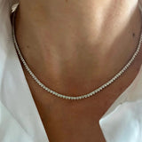 4.28ctw 3-Prong Diamond Tennis Necklace