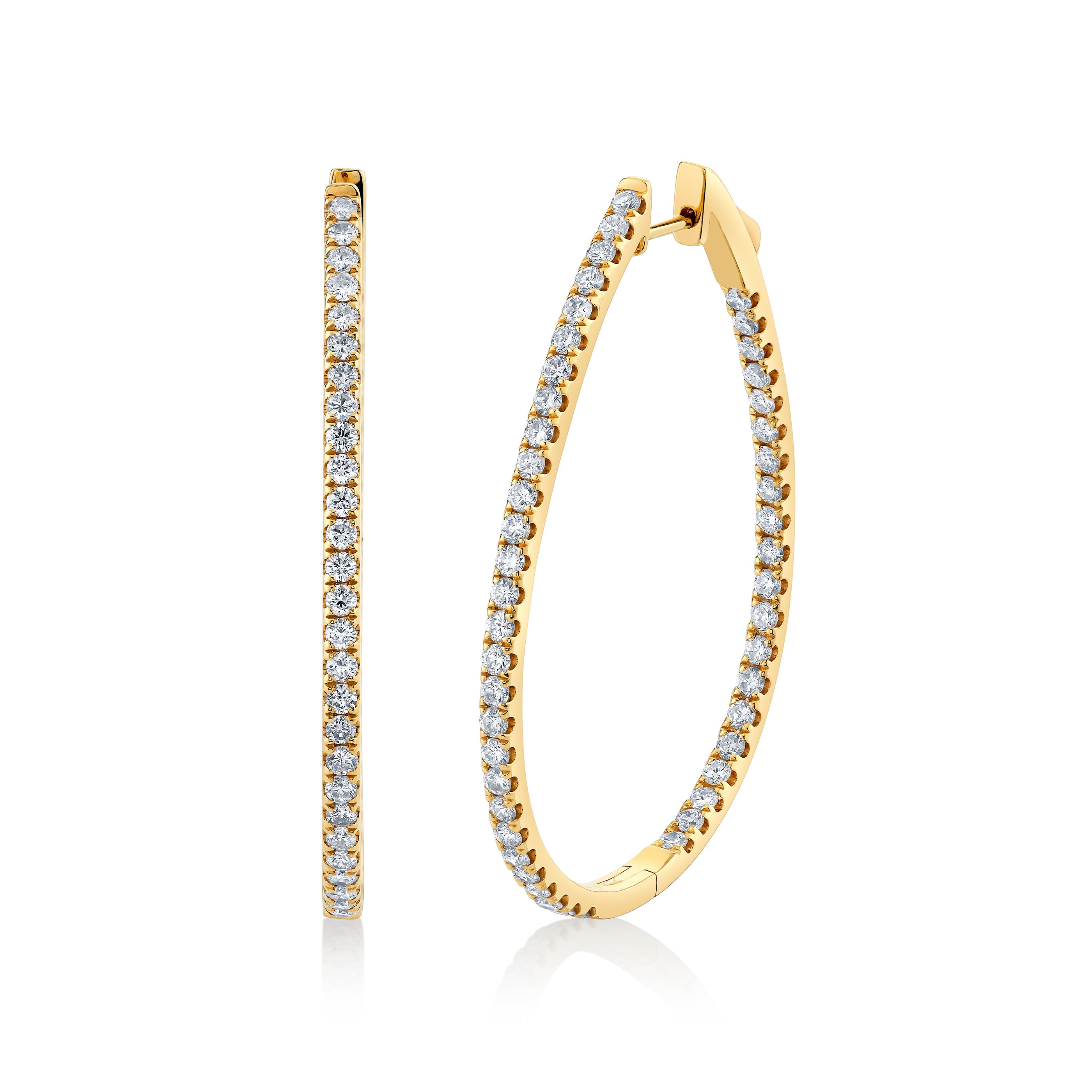 Tear-Drop Diamond Hoops