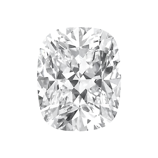 Cushion cut diamond, showcasing its unique pillow shape and faceted brilliance.