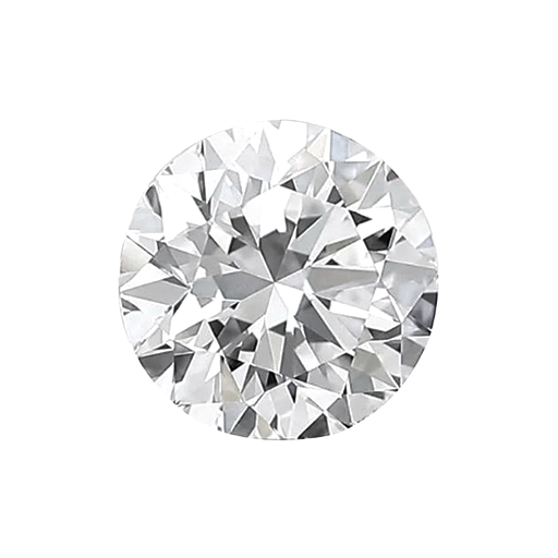 Round cut diamond with brilliant facets. Exceptional clarity and cut.