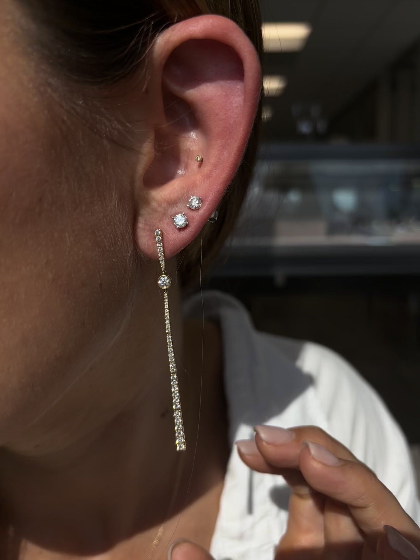 Diamond Stick Earrings