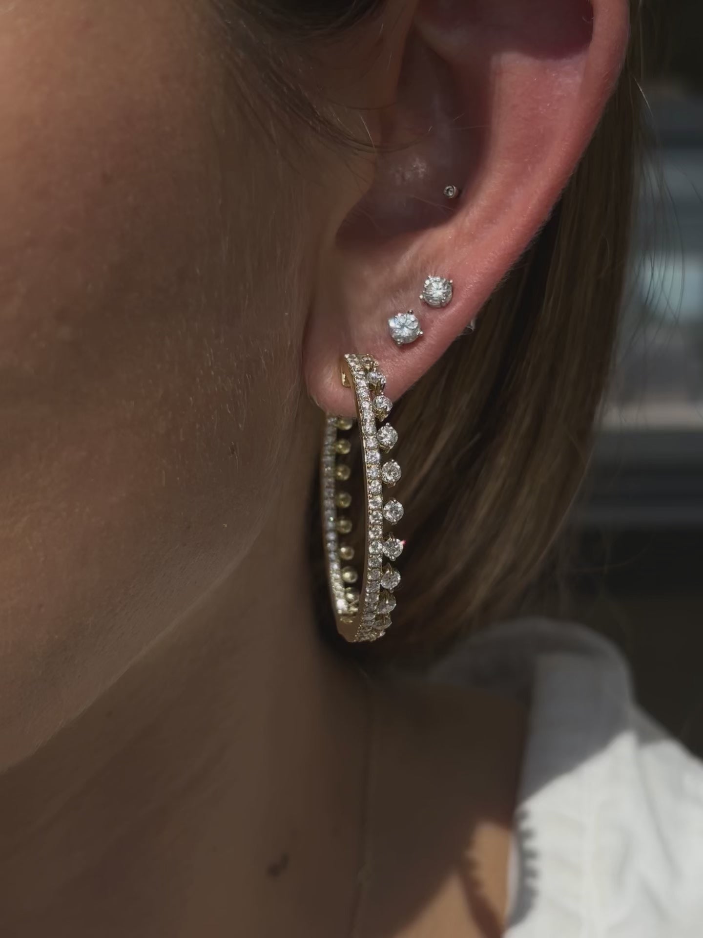 Tiara Diamond Hoop Earrings