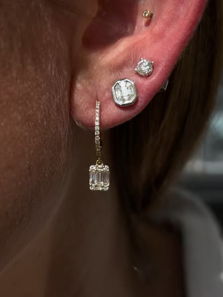Baguette Diamond Dangle Earrings