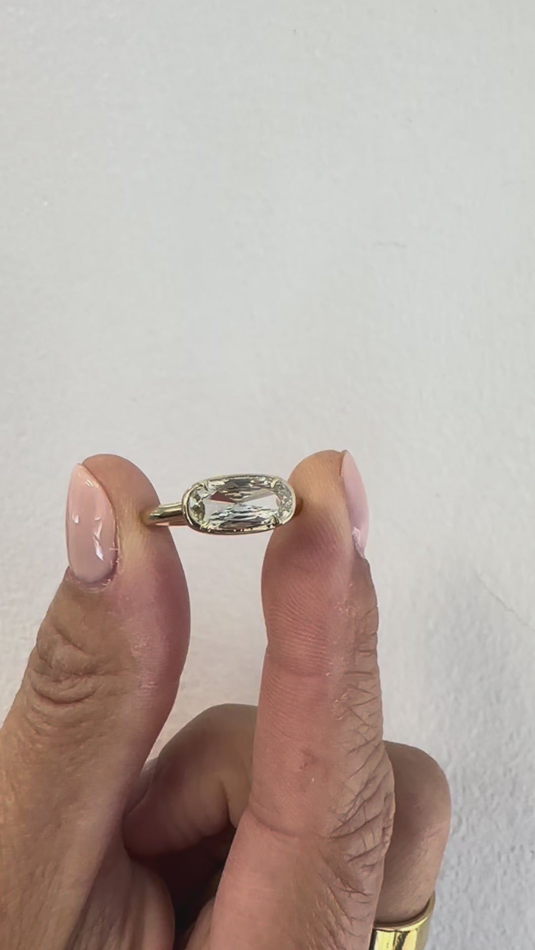 Capsule "Pill " Shape Cut Diamond Ring