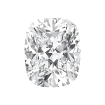 Cushion cut diamond with rounded corners and brilliant facets