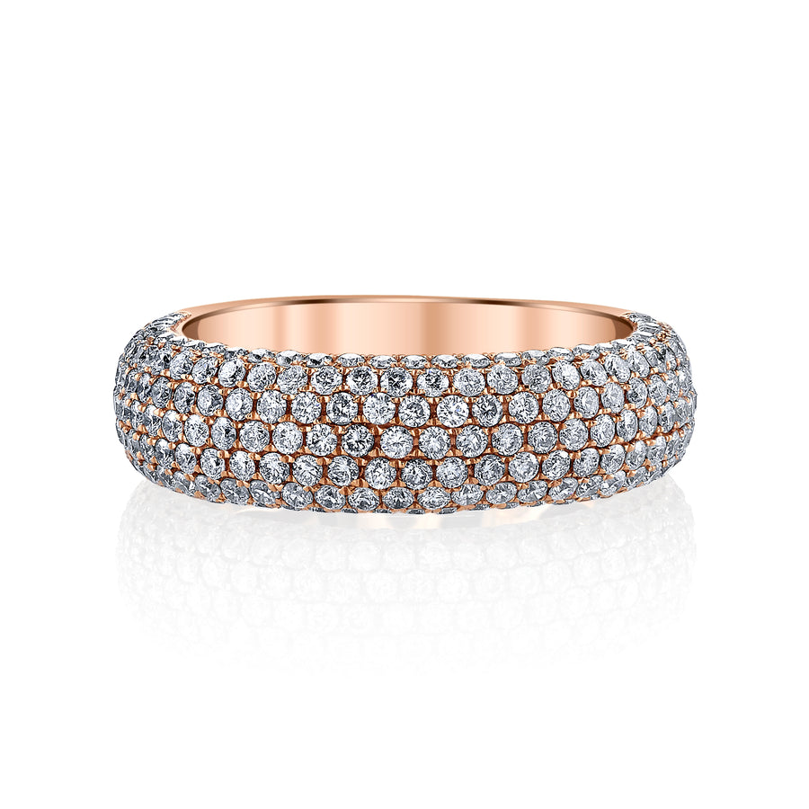 Pave Diamond Ring in Rose Gold