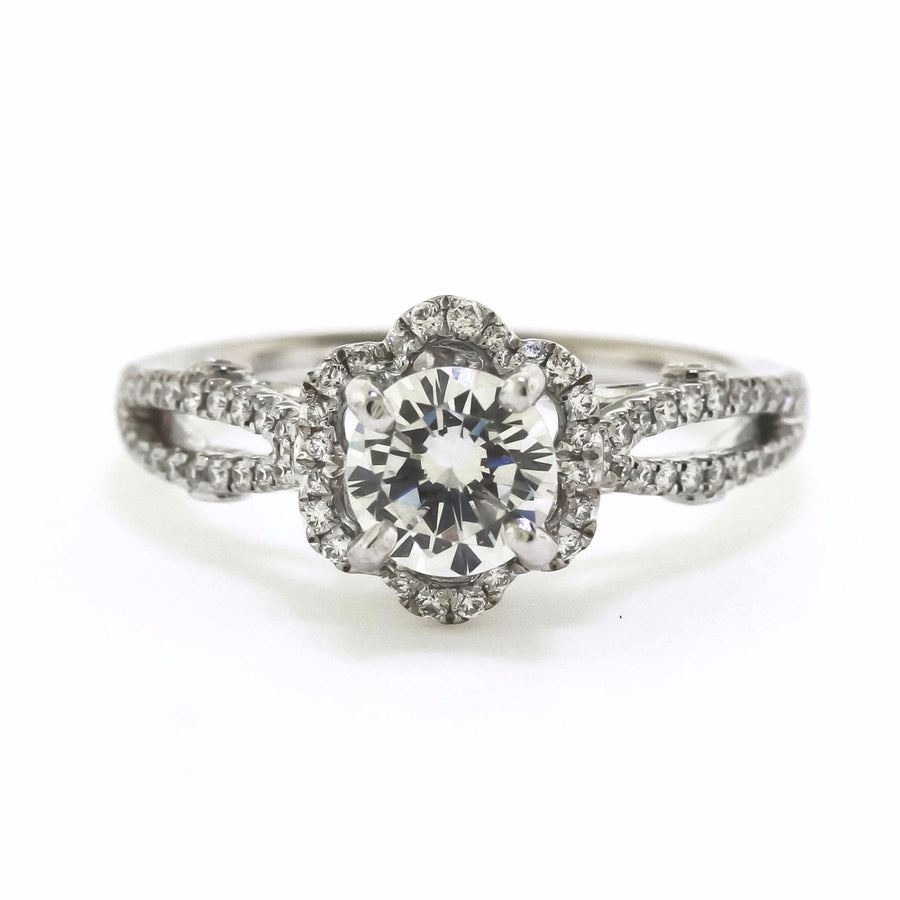 Vintage Inspired Diamond Engagement Ring 