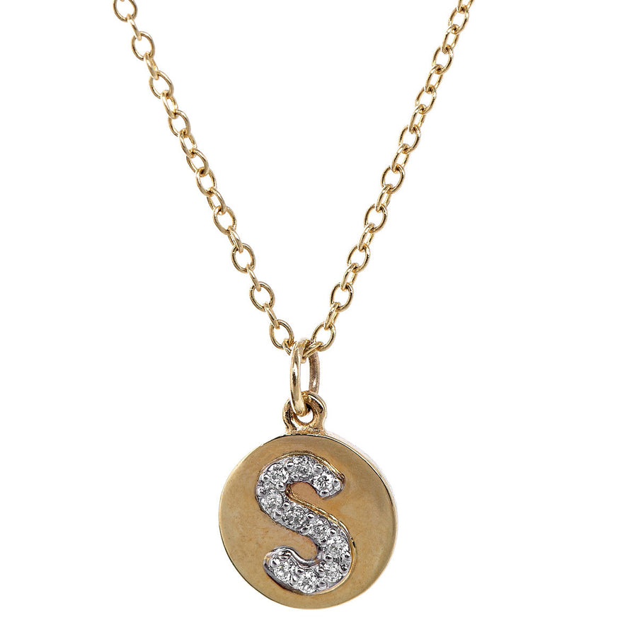 Gold "S" Initial Pendant Necklace