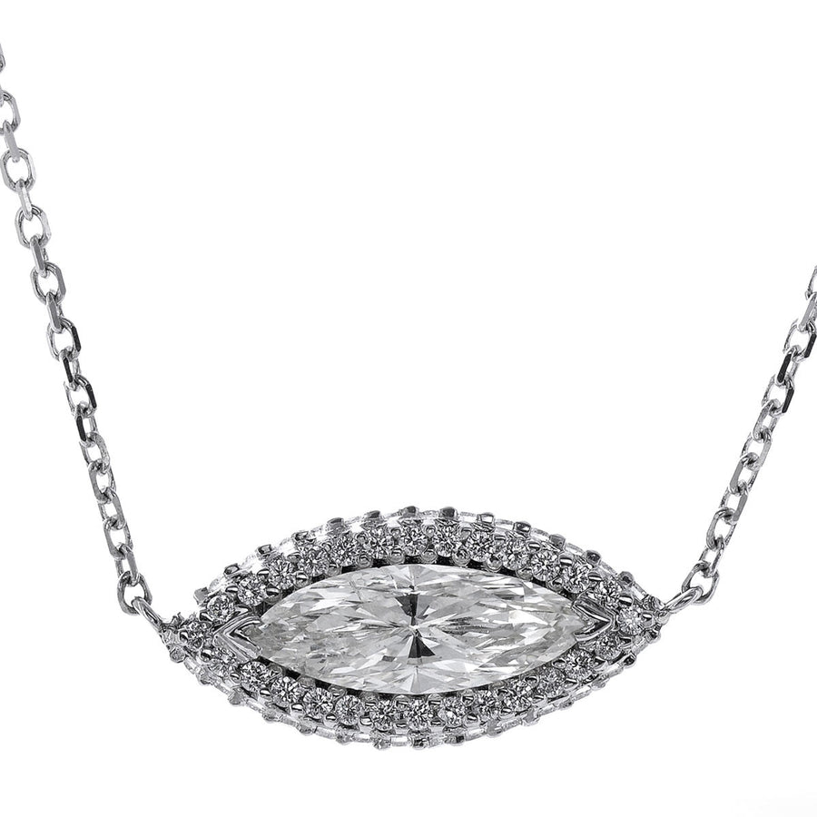 Custom Marquise Diamond Pendant Necklace
