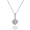 white gold cable link diamond pendant necklace