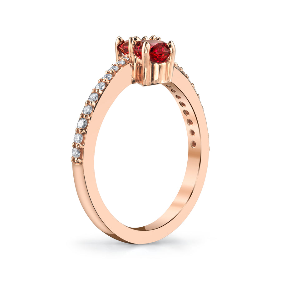 Red Spinel Two-Stone Ring