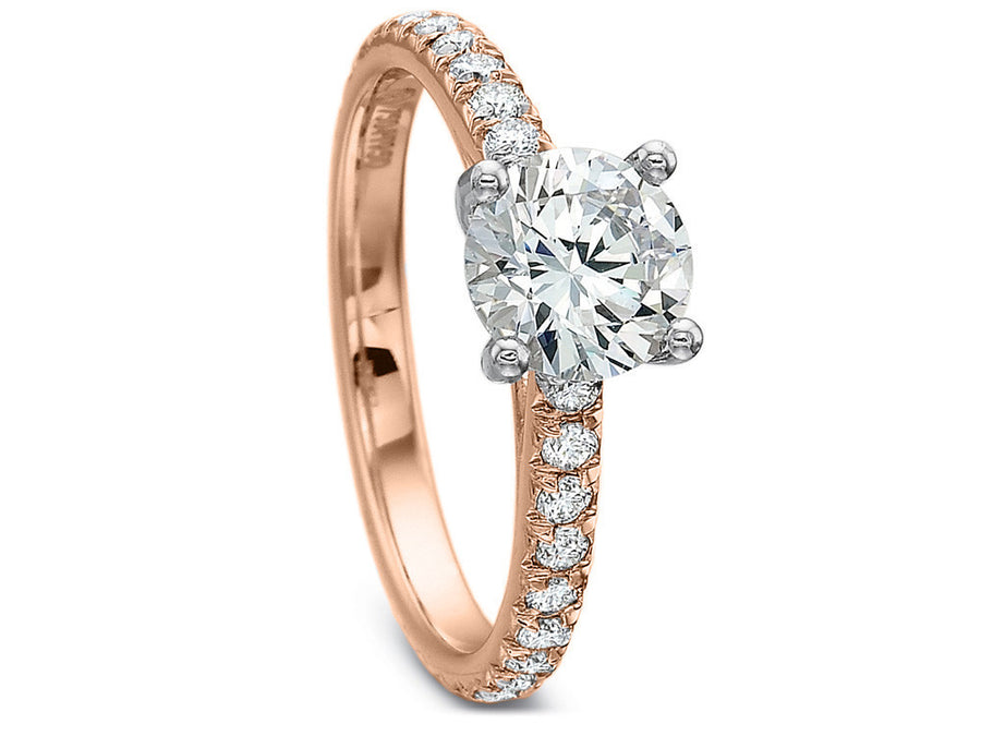 Rose Gold Petite Diamond Engagement Ring