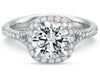 White Gold Split Shank Pave Diamond Engagement Ring 