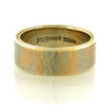 Per Amore 8mm Red & White Marble Gold Wedding Band