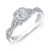 Infinity Cushion Cut Diamond Engagement Ring