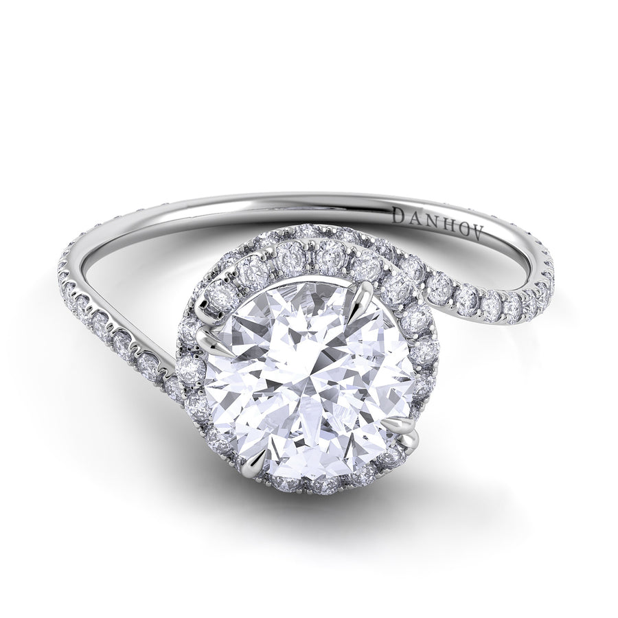 Danhov Abbraccio Swirl Diamond Engagement Ring