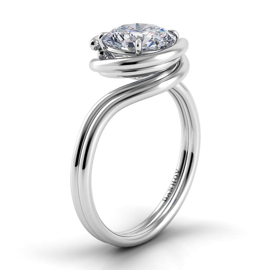 Danhov Abbraccio Double Swirl Diamond Engagement Ring