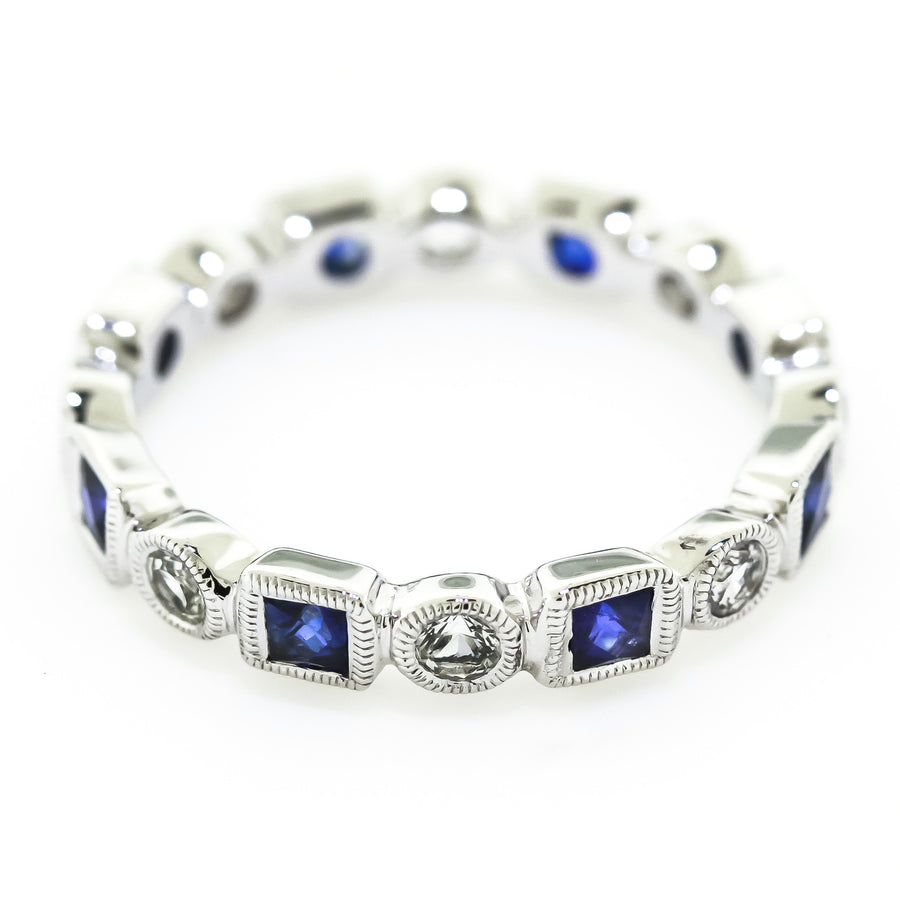 White Gold Sapphire Eternity Band