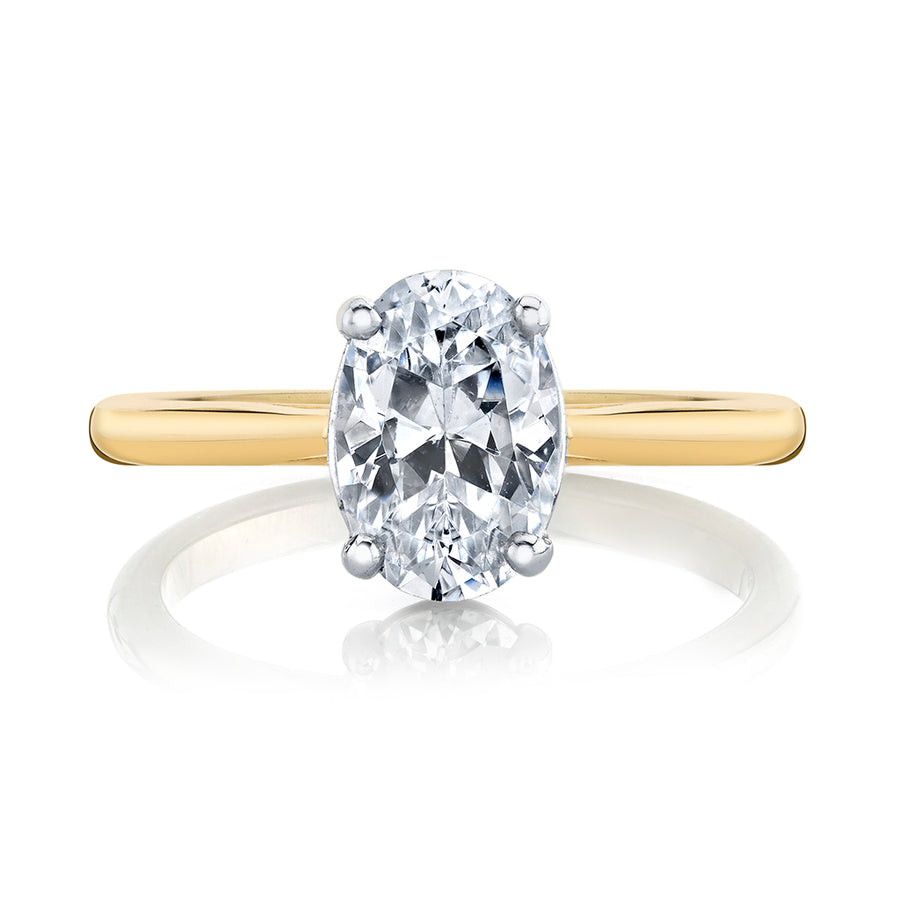 Yellow Gold Oval Cut Diamond Solitaire