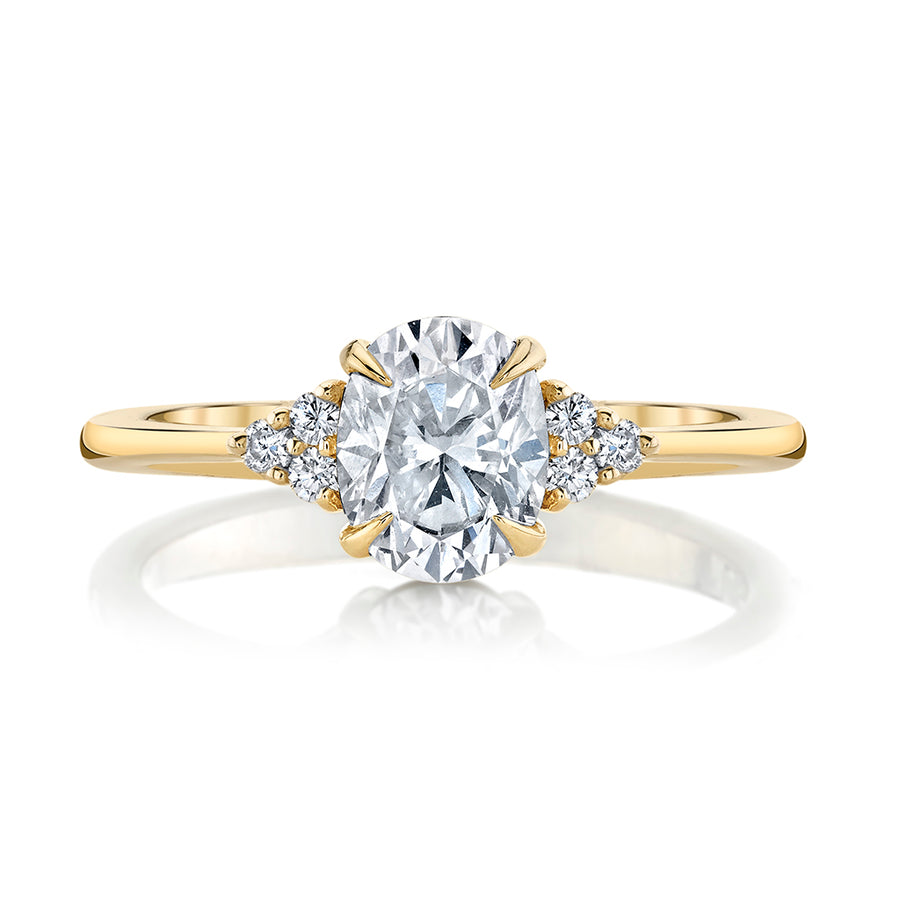 1.07 cttw. Oval Diamond Ring with Small Trio Side Diamonds – Harold Stevens