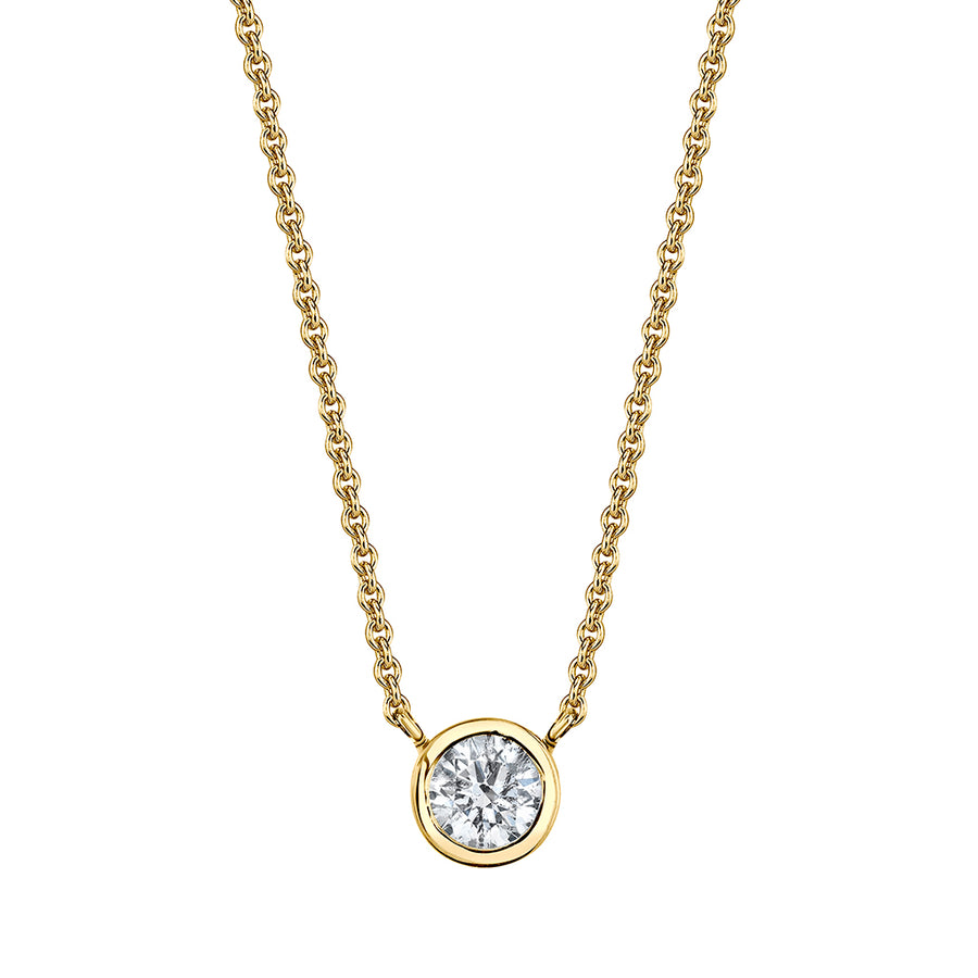 Single diamond necklace yellow gold Clearance