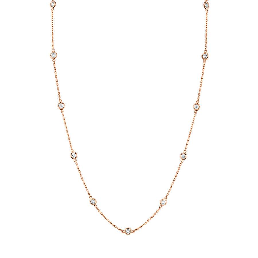 Rose Gold Diamond Station Necklaces