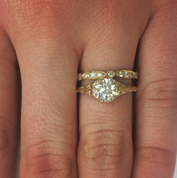 2.24 CTTW. Edwardian Inspired Engagement Ring