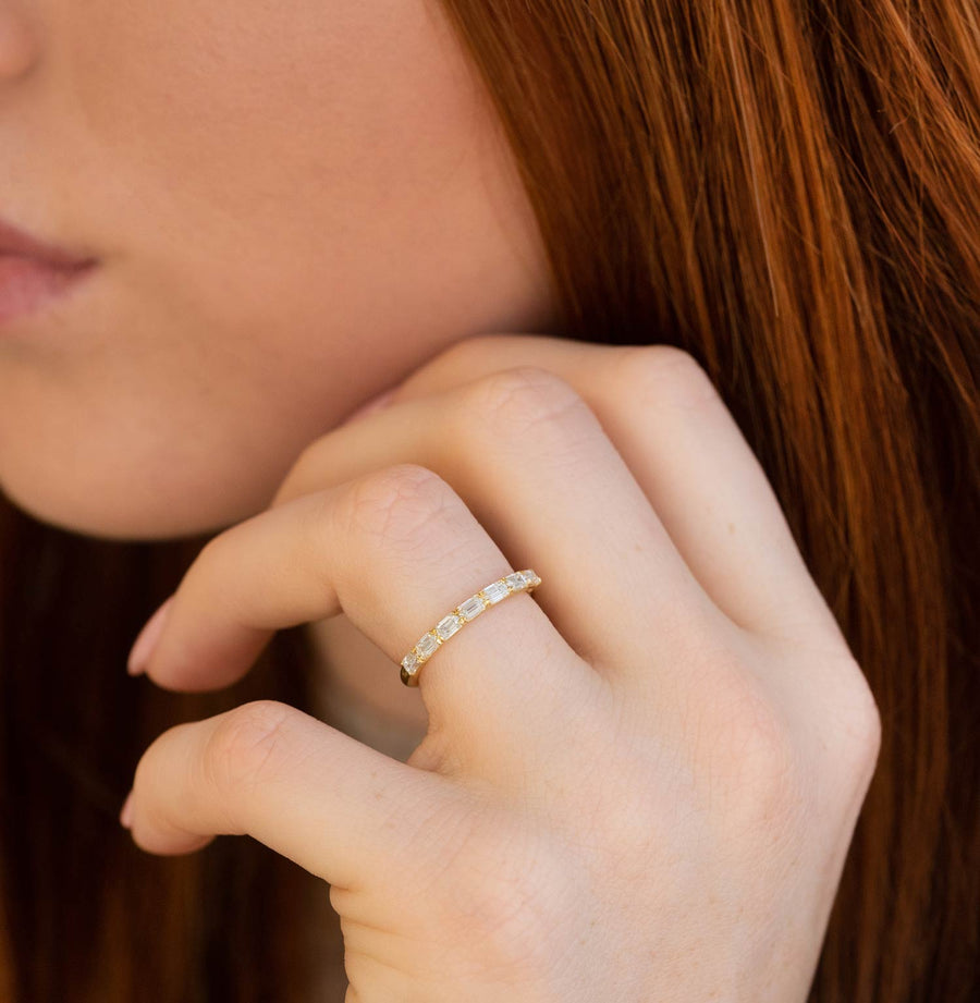 seven stone diamond anniversary ring