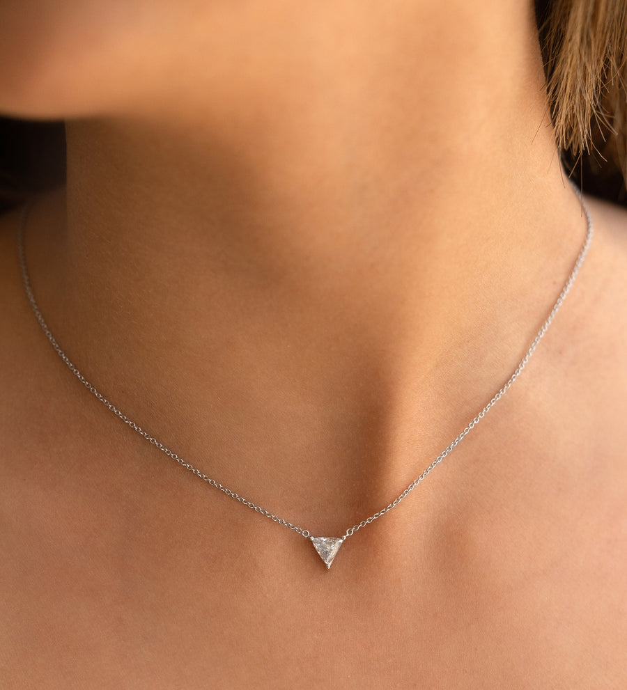 Triangle diamond pendant necklace Clearance