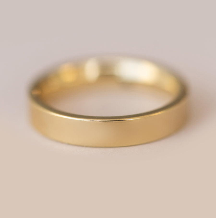 Flat Fit Solid Ring Men Wedding Plain Band 5mm 18k Yellow Gold 7.9gm Size  8-8.75 | eBay