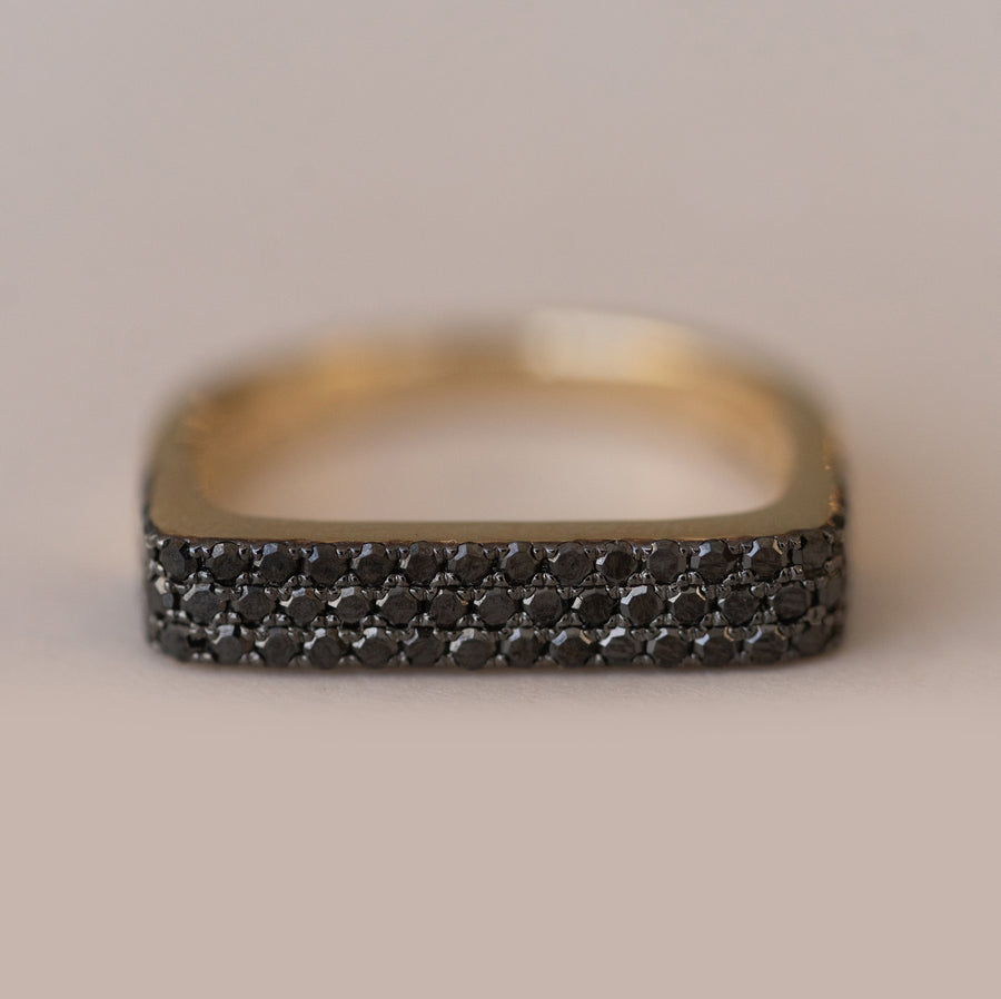 Black Diamond Square Ring