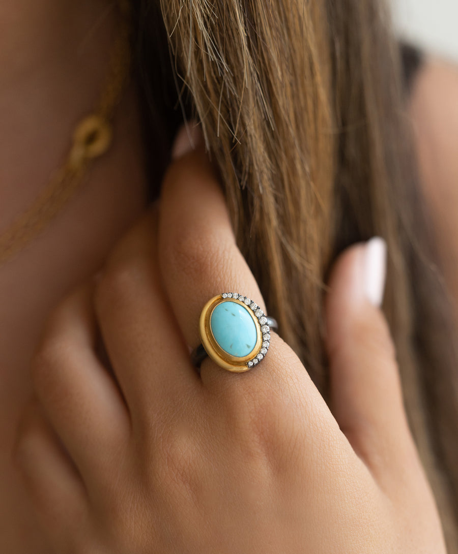3.23 ct. Turquoise Gold Ring