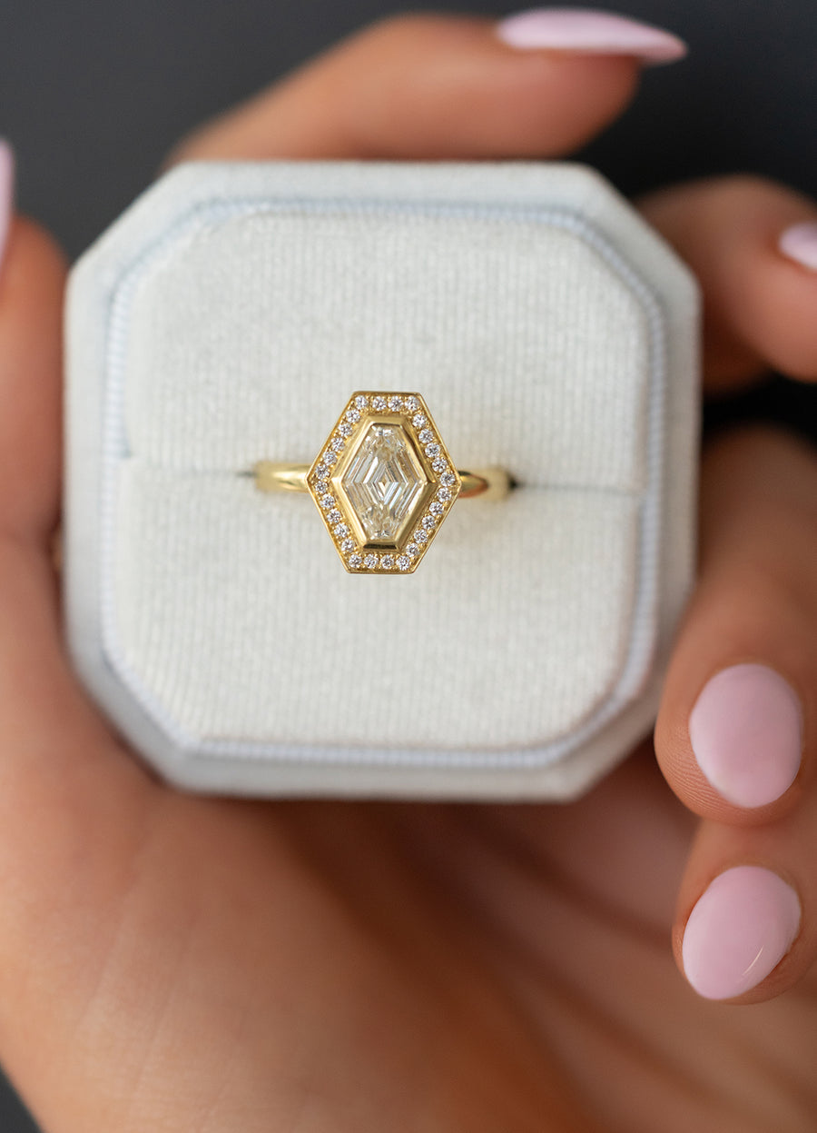 Lozenge Cut Diamond Ring