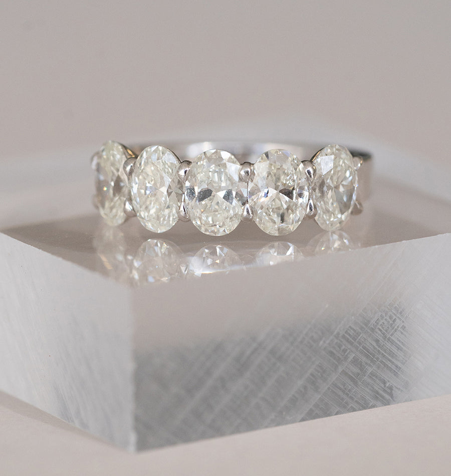 White Diamond Five Stone Bea Ring – No.3