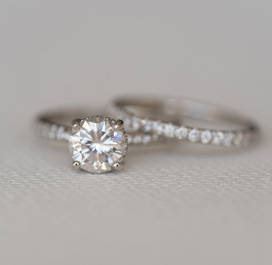 'French' Pave Engagement Ring Setting