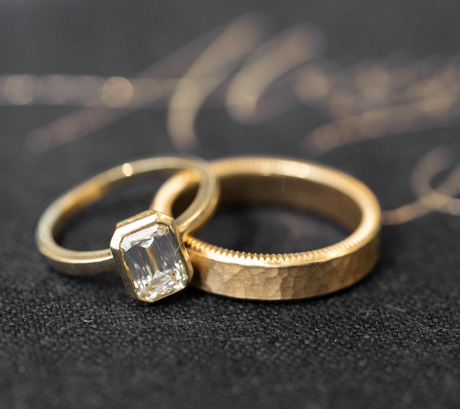 Crisscut emerald cut diamond ring Clearance