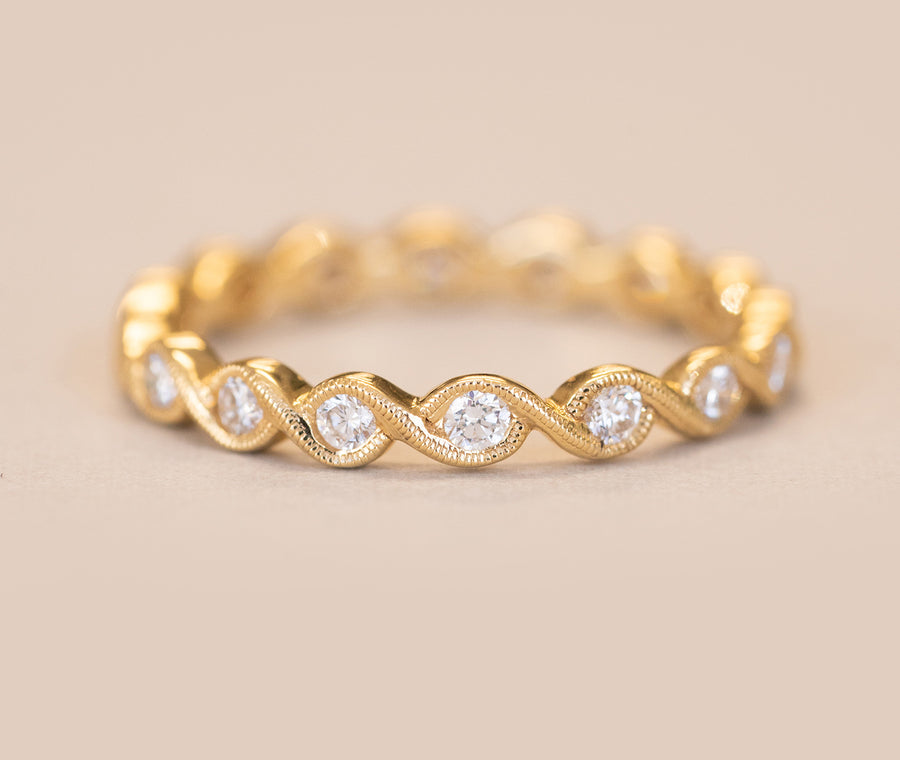 Infinity Diamond Gold Stackable Ring